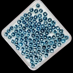 Topaze bleue de Londres naturelle, taille ronde 3 mm, topaze calibrée, pierres précieuses en vrac, prix de gros, lot de pierres précieuses en vrac pour la fabrication de bijoux - Product Image 1