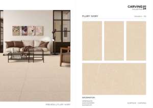 กระเบื้องพอร์ซเลนแกะสลักลายขนาดใหญ่คุณภาพสูง 600x1200 ผิวสัมผัสพรีเมียม สำหรับตกแต่งผนังและพื้นภายในและภายนอกอาคารที่ทันสมัย - Product Image 2