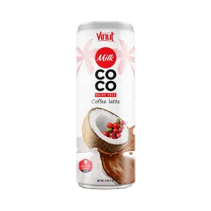 250ml VINUT Can (Tinned) Coconut milk with Coffee latte OEM Customize Private label Beverage Wholesale Fresh Glucose in Vietnam