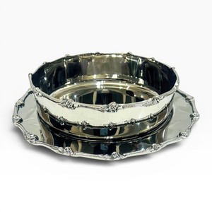 Handmade Round Metal Chocolate <b>Plate</b> & Bowl with <b>Black</b> Gemstone Accent Customizable Chocolate Bowl Custom Sizes Colors Available - Product Image 2