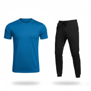 Ensemble de vêtements de sport pour hommes personnalisé, t-shirt à séchage rapide et pantalon de jogging, vêtements de sport pour hommes en gros, ensemble de survêtement en polyester et élasthanne - Product Image 6