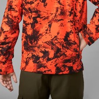 Veste softshell camouflage orange pour homme, imperméable, pour la chasse en hiver, manches longues, en polyester