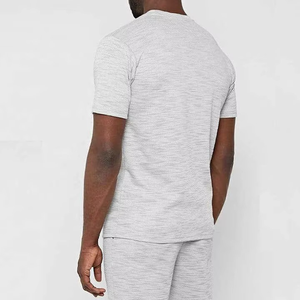 ชุดเซ็ตเสื้อยืดและกางเกงขาสั้นผู้ชาย ดีไซน์ใหม่ รับทำโลโก้ ผ้าฝ้ายฟลีซ 100% ซักย้อมสีเอซิด หนานุ่ม ชุดคู่ สำหรับผู้ชาย - Product Image 2