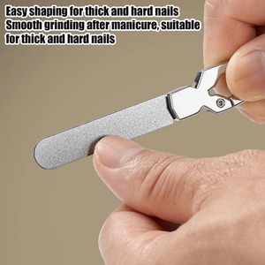 Mini lime à ongles en acier inoxydable, porte-clés double face réutilisable, lime à ongles émeri grain 100, durable pour le soin des ongles, 8,9 cm - Product Image 5