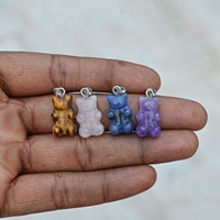 10mm 15mm 20mm amatista Natural cuarzo rosa lapislázuli Ojo de Tigre piedra preciosa oso de peluche FORMA DE Animal encanto colgante joyería venta