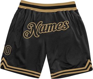 Shorts de basket personnalisés pour hommes et garçons, avec nom et numéro brodés, en tricot côtelé, avec poches. - Product Image 3