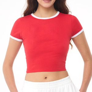 Latest Style Women <b>Crop</b> <b>Top</b> T Shirt Unique Color Custom Printed Cotton Polyester Material Made Ladies <b>Crop</b> T Shirt For Sale - Product Image 1