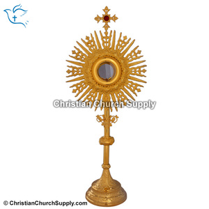Monstranza de Latón Estilo Italiano con Caja |   Ostensorio Eucarístico con Acabado Dorado – Export Corporation - Product Image 2
