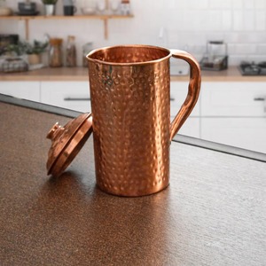 <b>Light</b> Weight Copper Water Jug Slim Profile Copper Water Jug Smooth Finish Copper Water Jug Wholesale Factory Price Item Copper - Product Image 1