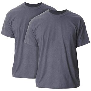 T-shirt décontracté pour homme en jersey de coton blanc, délavé à l'acide, doux, 320g, manches courtes, col rond, couleur unie, coupe classique - Product Image 3