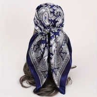Écharpe carrée en soie 100% de luxe antidérapante, hijab, foulard multifonctionnel extensible de qualité supérieure pour femmes musulmanes