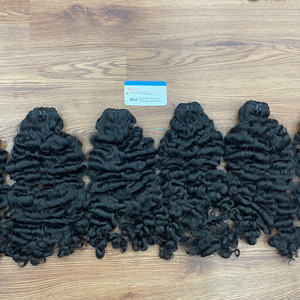 Precio al por mayor Septiembre al vapor birmano rizado color negro natural máquina trama cabello listo para enviar extensión de cabello - Product Image 5