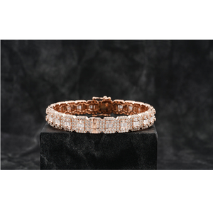 Bracelet cubain élégant en argent sterling 925, aspect diamant, bijoux unisexe pour les tendances de la mode moderne et les tenues de soirée - Product Image 1