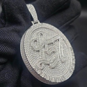 Collier pendentif en moissanite pour homme, en argent sterling 925, bijou de luxe, cadeau idéal pour mariage, anniversaire, en promotion - Product Image 3