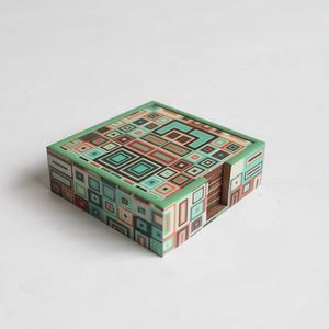 ชุดจานรองแก้วเคลือบผิวแบบเรียบง่ายพร้อมที่ใส่ดอกไม้ที่รองแก้วกันรอยเปื้อนและทำความสะอาดง่ายสไตล์วินเทจสำหรับเครื่องดื่มร้อนและเย็น - Product Image 2