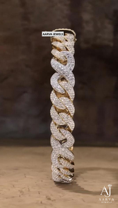 Bracelet Hip Hop Iced Out en Moissanite, Maille Cubaine, Argent 925 Plaqué Or Rose et Rhodium, Chaîne Unisexe pour Cadeau de Mariage - Product Image 4