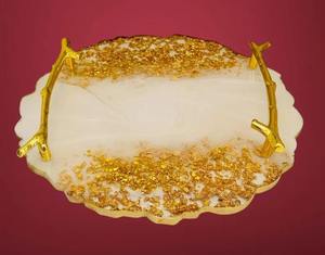 Plateau décoratif en résine en plusieurs couleurs pour la décoration de la maison, plateau en résine de haute qualité - Product Image 3