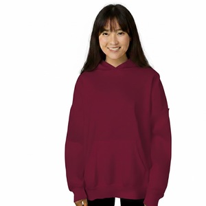 Sweat-shirt à capuche uni pour femme, manches longues, en coton confortable, personnalisable, prix usine OEM - Product Image 4