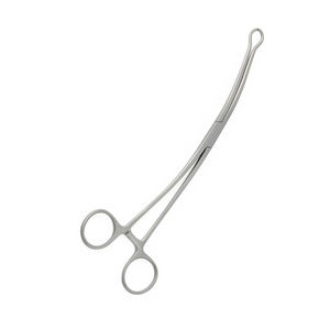 Pinzas Tenaculum Schroeder de 25 cm, Curvas, de Acero Inoxidable, Reutilizables, Instrumento Quirúrgico Ginecológico Manual, Suministro Hospitalario - Product Image 1