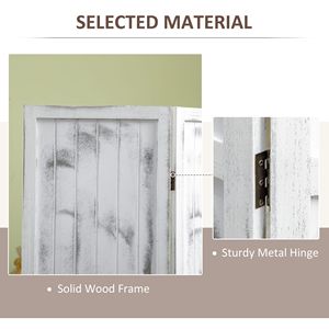 Paravento Pieghevole in Stile Rustico Bianco Anticato, Divisorio Decorativo Artigianale in MDF per Camera da Letto e Ufficio, 55 Pollici - Product Image 5