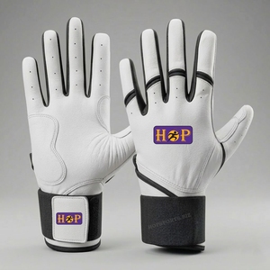 Guantes de bateo de béisbol de última generación con puño largo, unisex, de piel de cabra y oveja, guantes de bateo de softbol personalizados para niñas - Product Image 4