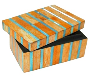 กล่องเครื่องประดับฝังกระดูกไม้ MDF ทำด้วยมือสีทนทานของตกแต่งบ้านที่เก็บแหวนสำหรับงานฝีมือและของขวัญโปรโมชั่น - Product Image 1