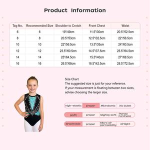 6-16 enfants filles danse gymnastique Performance Costume métallique justaucorps pour spectacles patinage artistique acrobatie pratique compétition - Product Image 6