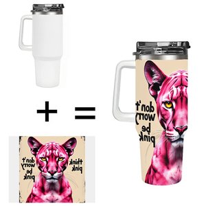 Gobelet isotherme personnalisé en acier inoxydable de 40 oz avec motif Panthère Rose pour les célébrations d'ouverture de magasin - Product Image 1