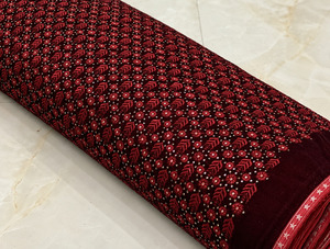 Tissu en velours brodé pour robes de mariée et robes de soirée perlées, destiné aux acheteurs en gros mondiaux - Product Image 6