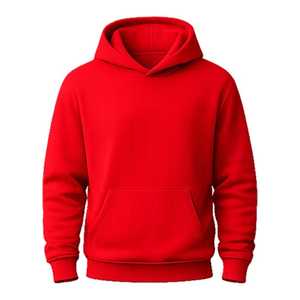 เสื้อฮู้ดสีแดงสำหรับผู้ชาย ทรงปกติ ผ้าเฟรนช์เทอร์รี่ สวมใส่สบาย มีกระเป๋าหน้า - Product Image 1