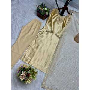 Fancy Top-Bottom y Dupatta Set para mujer con trabajo de secuencia de bordado elegante - Product Image 4