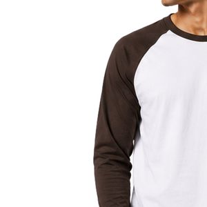 <b>White</b> And Chocolate Brown Raglan Long Sleeve T Shirt Men Premium Cotton Crew Neck Chemistry Graphic Baseball Tee Custom Apparel - Product Image 3