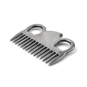 Brosse à chevaux en acier inoxydable avec manche, outil de toilettage en métal pour l'entretien des animaux - Product Image 1