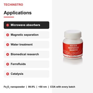 Nanopartículas de Óxido de Hierro Magnetita de Grado Laboratorio, Nanopartículas de Fe3O4 99.9% <50 nm para Absorbentes de Microondas, Tratamiento de Agua, OEM - Product Image 5