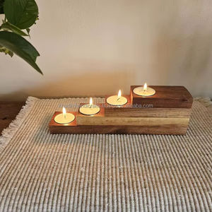 Modern Resin and Wood Fusion <b>Tea</b> Light Holder Designed for Eco-Friendly Sustainable Living and Stylish Home Interior Decoration - Product Image 2