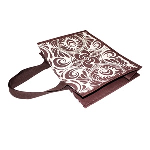Bolsa de Compras de Lona Impermeable Laminada, Ecológica, con Impresión Personalizada, Forma Cuadrada, con Asa de Color - Product Image 3