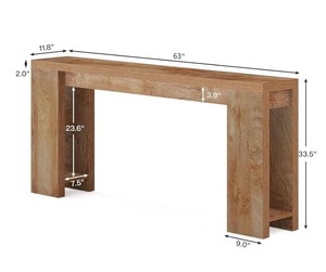 Console en bois massif avec base en chêne, design scandinave moderne, meuble de rangement pour entrée et salon - Product Image 6