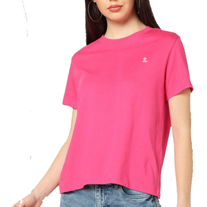 T-shirts de sport décontractés pour femmes, col en V, manches courtes, coupe ample, en spandex, logo personnalisé, séchage rapide, respirants, 220g, pour l'entraînement estival - Product Image 1