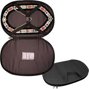 Masonic Chain Collar Case – <b>Black</b> Cordura Fabric with Soft Padded Lining | Freemason Carrying Bag | Durable - Product Image 5