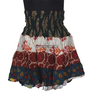 New Gypsy Indian Mini <b>Skirt</b> Boho Stylish Patch Cotton Summer Work Festival Wear with Printed Rara Hippy Mini Sexy Apparels - Product Image 3