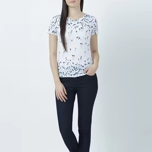 T-shirts décontractés pour femmes, style streetwear, coupe courte, manches courtes, respirants, séchage rapide, couleur unie, pour l'été, logo personnalisé, OEM, vente en gros - Product Image 1