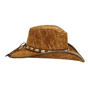 Sombrero Vaquero de Cuero Estilo Vintage Occidental de Ala Ancha para Adultos Unisex, Cuatro Estaciones, Duradero, para Montar al Aire Libre, a la Moda - Product Image 3