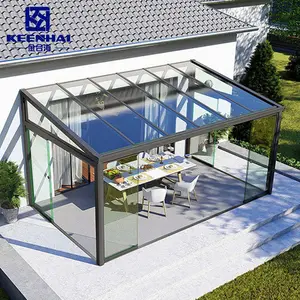 Véranda jardin d'hiver prix aluminium low-e véranda en verre maison coulissante en verre véranda extérieure