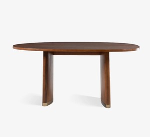 Ensemble de salle à manger en bois de style moderne du milieu du siècle, table ovale avec 6 chaises rembourrées, meubles durables pour la salle à manger - Product Image 3