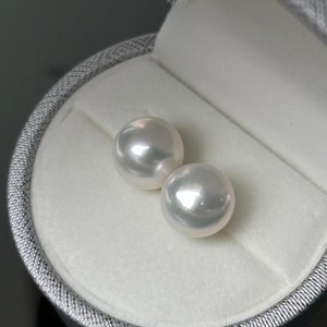 Boucles d'oreilles en perles d'eau douce blanches de 11-12 mm, luxe, argent pur S925, forte luminosité, légères imperfections, pour femmes - Product Image 4