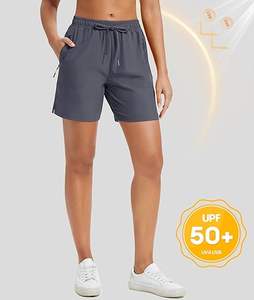 Women's 5 Hiking Shorts UPF 50+ Breathable Quick Dry Lightweight Athletic Running Golf Summer Casual <b>Drawstring</b> Ruffles Pockets - Product Image 4