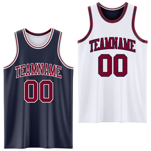 Maillot de basket-ball unisexe sans manches, respirant, réversible, en spandex/polyester, imprimé par transfert thermique, personnalisé pour l'équipe - Product Image 1