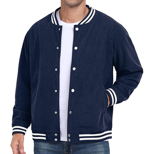 Fabric Studio Eco-Friendly Breathable Color Block Contrast Varsity <b>Jacket</b> <b>Men</b> Cotton/Nylon Blend Bold Panel Design <b>Baseball</b> - Product Image 2