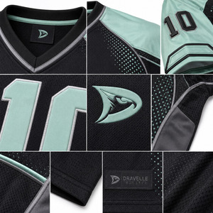 Men's <b>Baseball</b> Jersey Short Sleeve Sublimated Print Moisture Wicking Mesh Athletic Fit Team Numbers Black Mint Green - Product Image 6