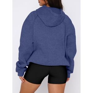 Winter Fashion <b>Longline</b> Knitted Hoodie for <b>Women</b> Front Printing Custom Oversized <b>Fleece</b> Pullover Private Label Manufacturer - Product Image 4